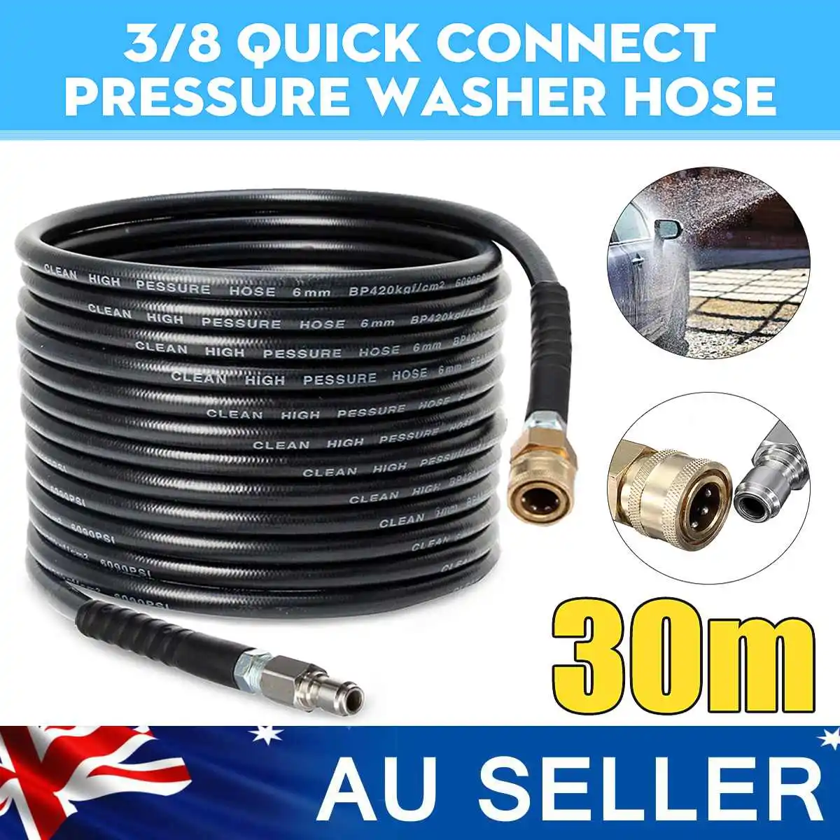 30M High Pressure Hose 5800PSI 40MPa 3/8" Quick Connect for Washing Spray-gun Water Cleaning Washer Hose Connecting
30M High Pressure Hose 5800PSI 40MPa 3/8" Quick Connect for Washing Spray-gun Water Cleaning Washer Hose Connecting