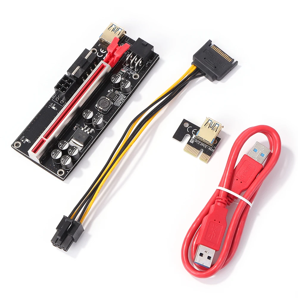 VER009Splus USB 3.0 PCI Express Riser Card SATA 15Pin To 6pin Adapter PCIE 1X To 16X Extender For GPU Miner Bitcoin Mining
VER009Splus USB 3.0 PCI Express Riser Card SATA 15Pin To 6pin Adapter PCIE 1X To 16X Extender For GPU Miner Bitcoin Mining