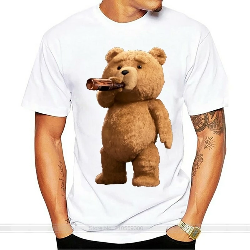 Футболка мужская с принтом Теда и медведя хлопковая тенниска постером на пиво