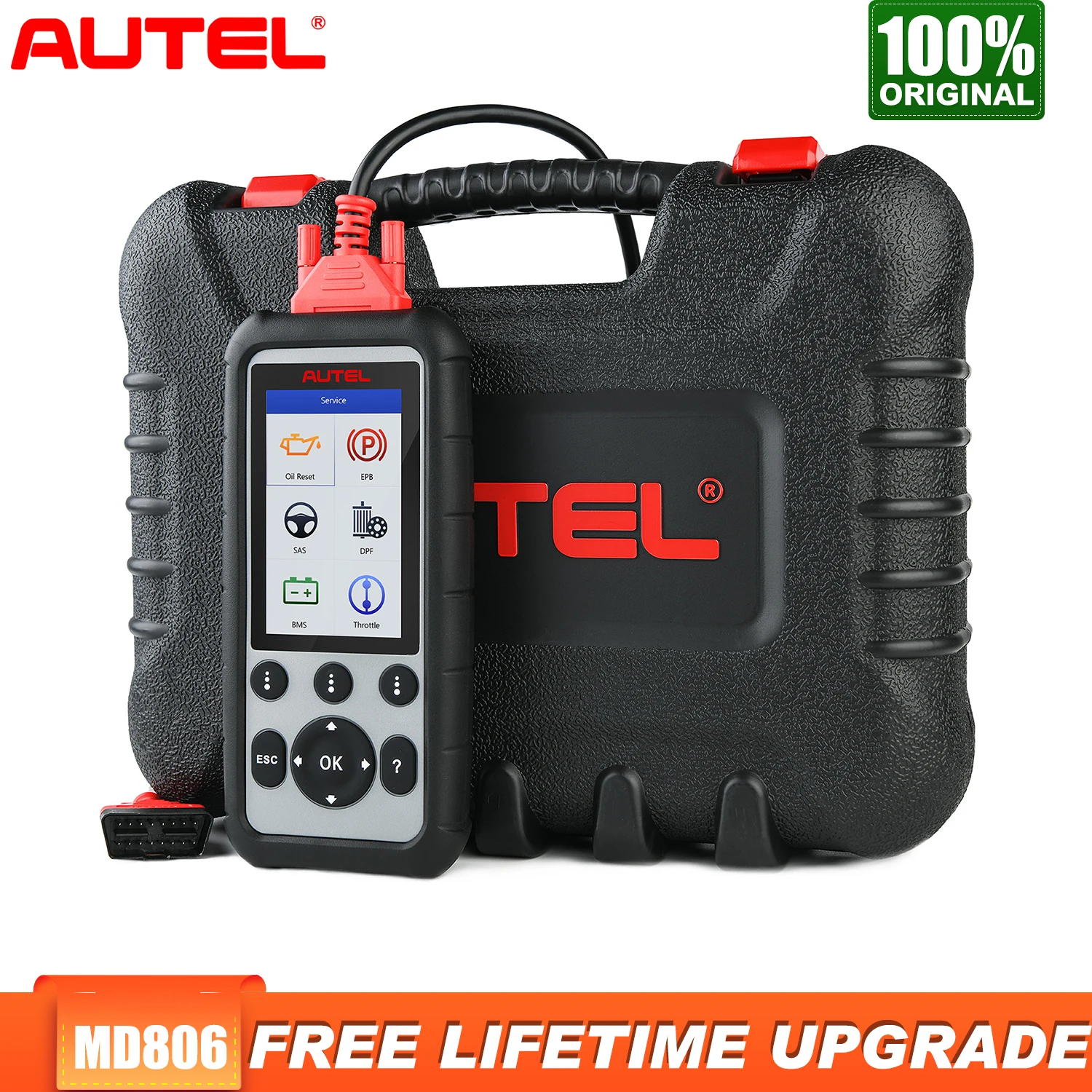 

Autel MaxiDiag MD806 OBD2 сканер диагностический инструмент считыватель кодов Сканер двигатель/трансмиссия/ABS/SRS/сброс масла/EPB/SAS/DPF/BMS