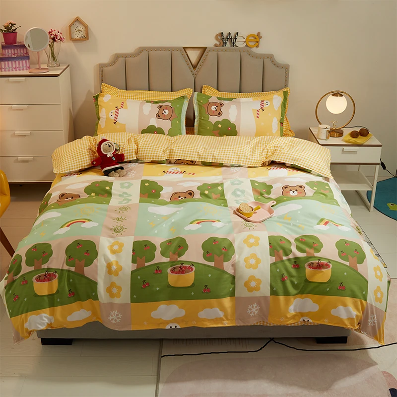 Hot Sale Couple style Duvet Cover Flat Sheet Pillowcase Single/Double Size Home Textile Bedding Set
Hot Sale Couple style Duvet Cover Flat Sheet Pillowcase Single/Double Size Home Textile Bedding Set
