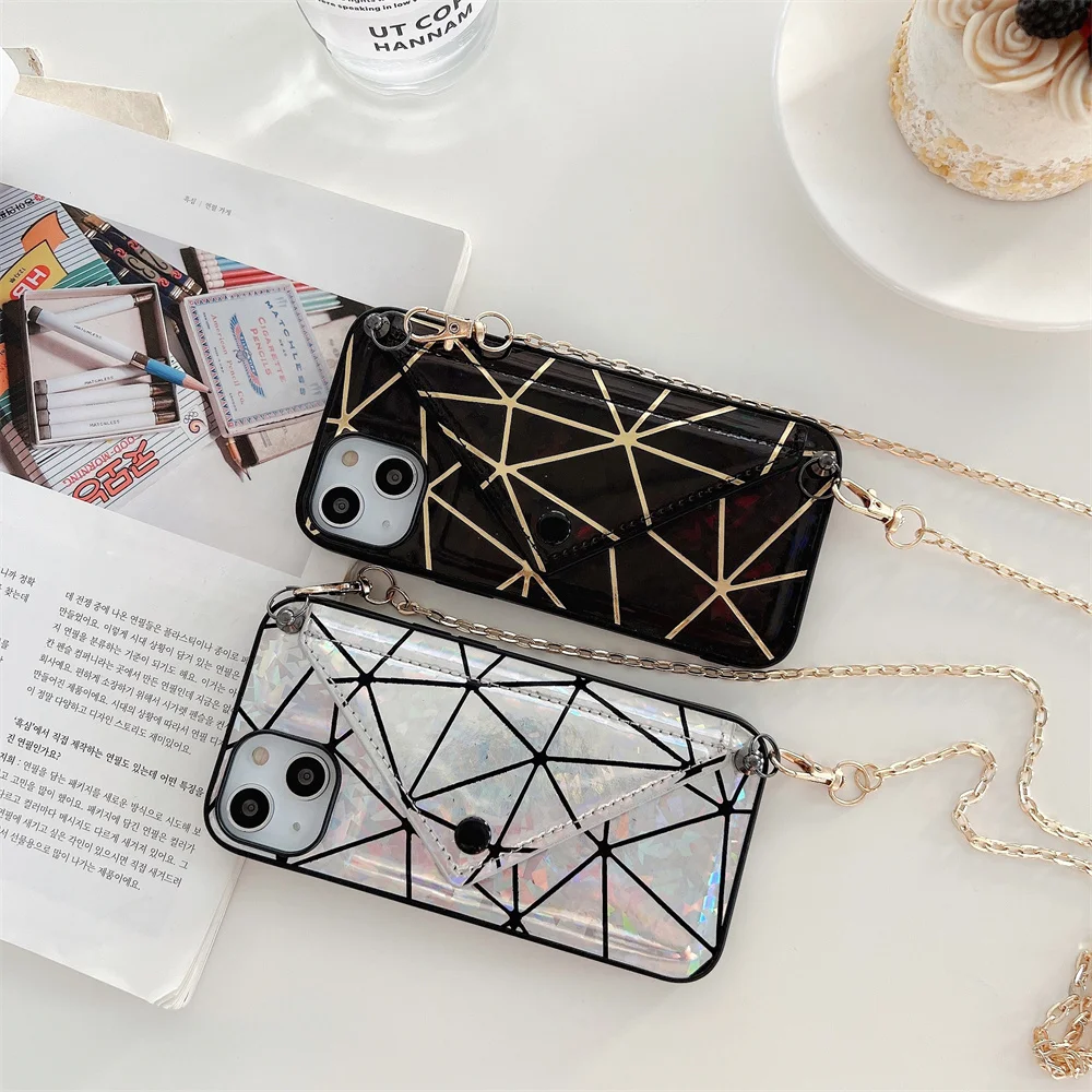 Laser leather wallet strap Card bag phone case For iphone 13 12 11 mini SE 2020 7 8 plus xs max xr cover long chain shoulder bag
Laser leather wallet strap Card bag phone case For iphone 13 12 11 mini SE 2020 7 8 plus xs max xr cover long chain shoulder bag