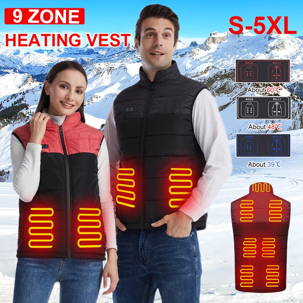 9 Areas Heated Vest Sleeveless Jacket 3 Temperature Adjustable Intelligent Electric Heating Thermal Warm Vest for Men Women
9 Areas Heated Vest Sleeveless Jacket 3 Temperature Adjustable Intelligent Electric Heating Thermal Warm Vest for Men Women