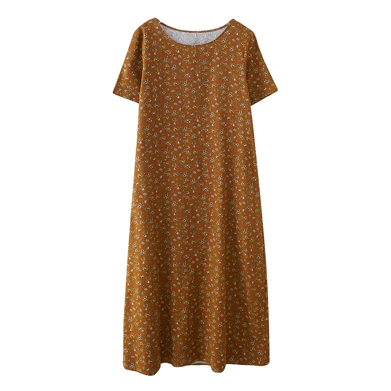 COIGARSAM Floral Print Women dress New Cotton Linen Short Sleeve Loose Dresses Green Blue Orange Khaki Brown 1777
COIGARSAM Floral Print Women dress New Cotton Linen Short Sleeve Loose Dresses Green Blue Orange Khaki Brown 1777