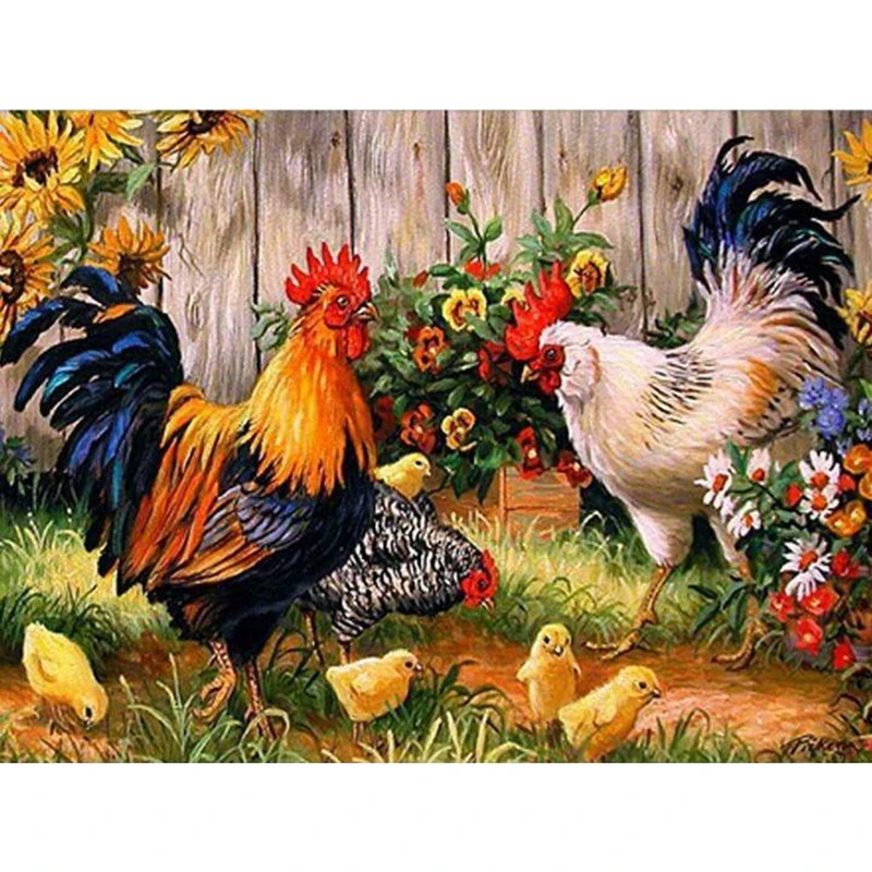 Full Square/Round Diamond Painting Rooster Hen Chicken Embroidery Cross Stitch Diamond Mosaic Full Picture Of Rhinestone Decor
Full Square/Round Diamond Painting Rooster Hen Chicken Embroidery Cross Stitch Diamond Mosaic Full Picture Of Rhinestone Decor