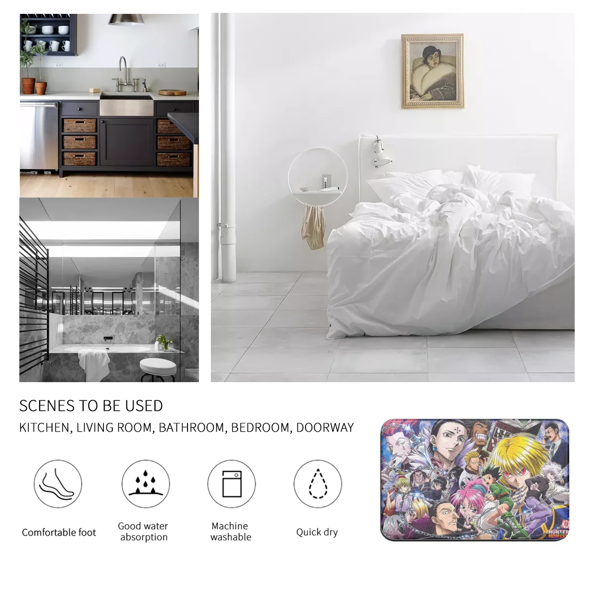 Hunter X Hunter Graphic Printed Flannel Room Bathroom Mat Doormat Size 40Cm By 60Cm Room Bedroom Home Decoration Free Shiping
Hunter X Hunter Graphic Printed Flannel Room Bathroom Mat Doormat Size 40Cm By 60Cm Room Bedroom Home Decoration Free Shiping