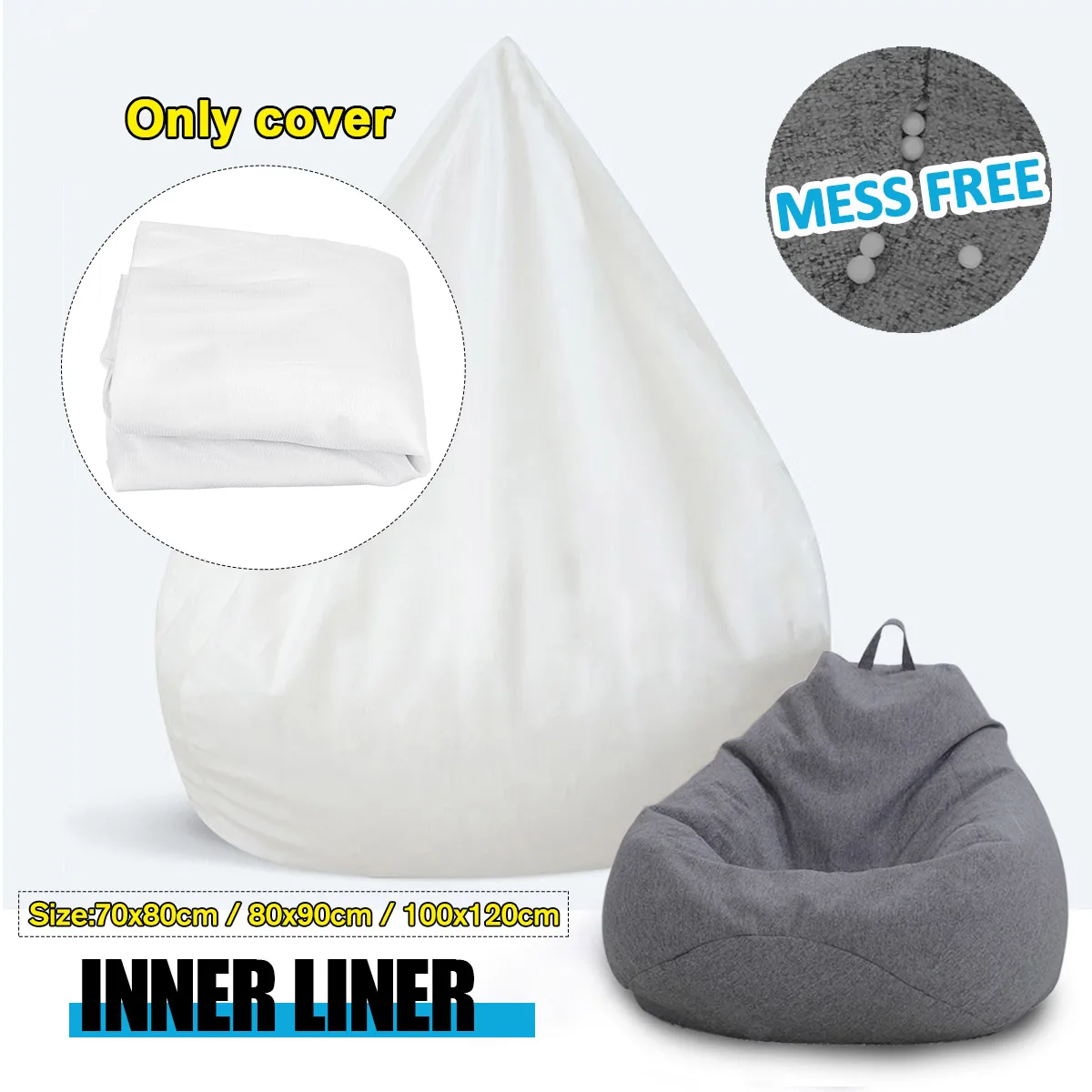 Водонепроницаемый чехол для диванов Lazy BeanBag, внутренняя подкладка, подходит для больших диванов 100x120 см и мягких игрушек-животных, усовершен...
Водонепроницаемый чехол для диванов Lazy BeanBag, внутренняя подкладка, подходит для больших диванов 100x120 см и мягких игрушек-животных, усовершен...