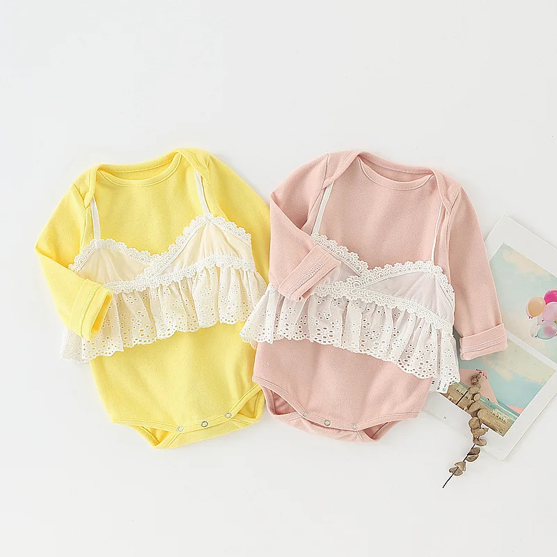 Spring and Autumn Long-sleeve Cotton Princess Sling Triangle Romper Baby Girl Clothes Kids One-piece Soft Infant Bodysuits
Spring and Autumn Long-sleeve Cotton Princess Sling Triangle Romper Baby Girl Clothes Kids One-piece Soft Infant Bodysuits