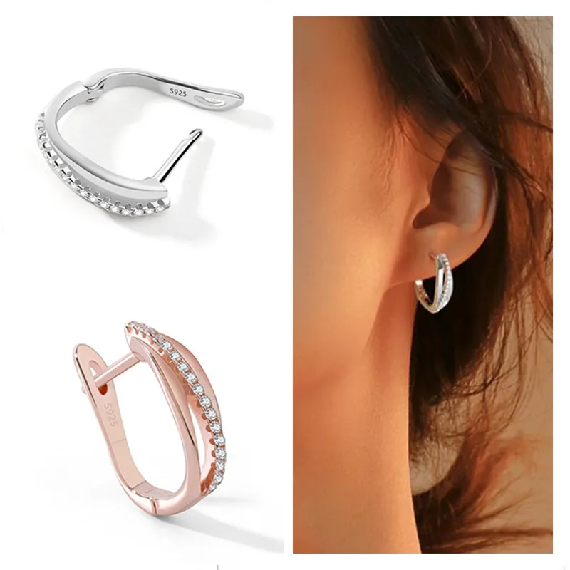 New Arrival Zircon Rose Gold Earrings Female Jewelry Fashion Lady Silver Plated Earring For Women Party Accessories Lady
New Arrival Zircon Rose Gold Earrings Female Jewelry Fashion Lady Silver Plated Earring For Women Party Accessories Lady