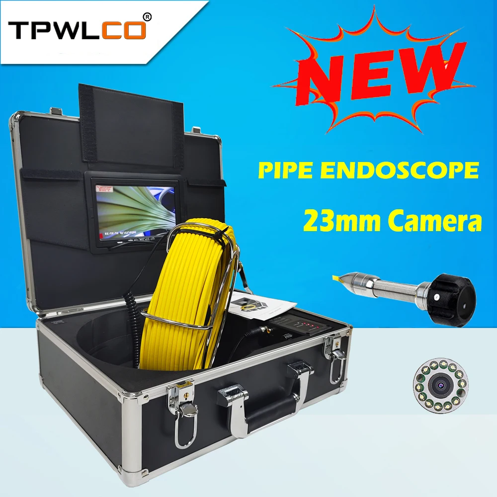 23mm Drain Sewer Inspection System Camera Pipe Video Snake Camera Pipeline Endoscope Borescope With DVR Recorder 7inch
23mm Drain Sewer Inspection System Camera Pipe Video Snake Camera Pipeline Endoscope Borescope With DVR Recorder 7inch