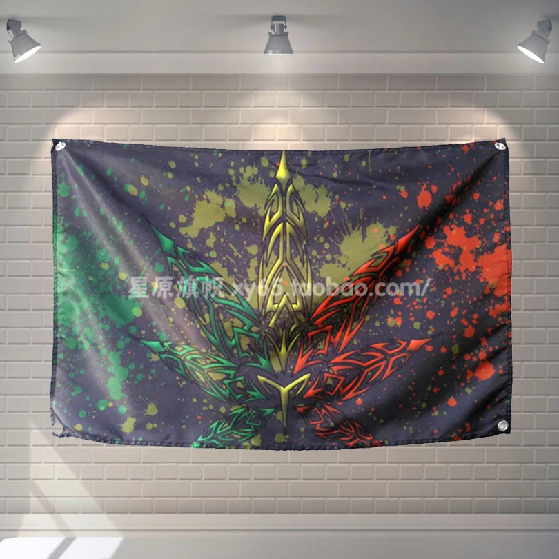 

"Reggae" Flag Banner Hanging Cloth Music Rock Band Cartoon Tapestry Bar Cafe Home Decoration Wall Art 4 Gromments in Corners