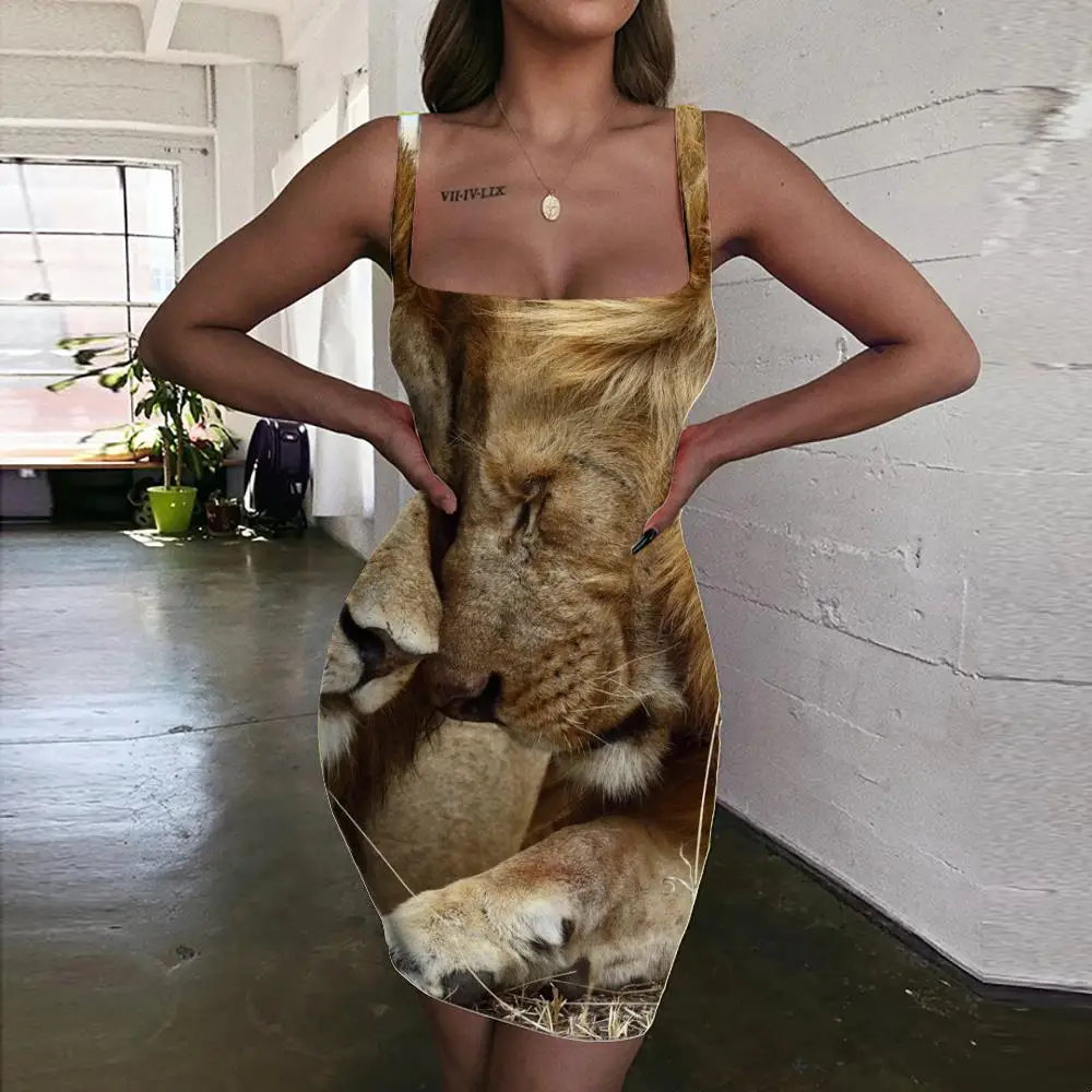 Женское платье в стиле Харадзюку, с 3D-принтом льва
Женское платье в стиле Харадзюку, с 3D-принтом льва