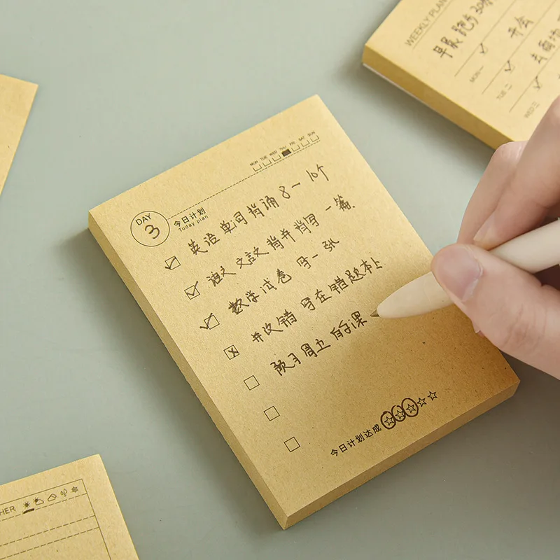 80 Sheets Kraft Paper Notebook Memo Pad Weekly Daily Planner Cartoon Notes Stickers Loose-leaf Notebook School Office Supplies
80 Sheets Kraft Paper Notebook Memo Pad Weekly Daily Planner Cartoon Notes Stickers Loose-leaf Notebook School Office Supplies