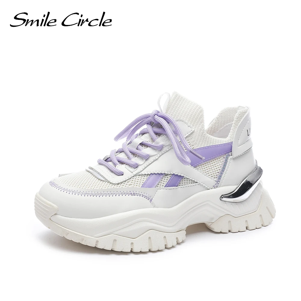 Smile Circle White knit Sneakers Women Flat Platform Shoes 2021 Fashion stitching Breathable Thick bottom Casual Ladies Sneakers
Smile Circle White knit Sneakers Women Flat Platform Shoes 2021 Fashion stitching Breathable Thick bottom Casual Ladies Sneakers