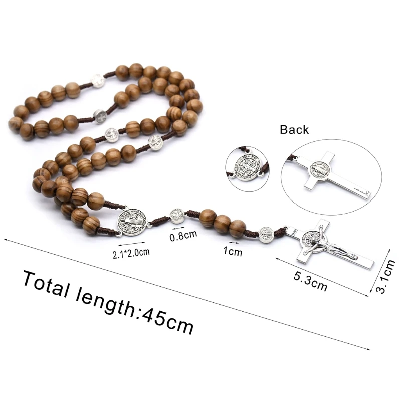 Handmade Round Bead Rosary Necklace for Men Cross Jesus Pendant Catholic Religious Jewelry Gifts
Handmade Round Bead Rosary Necklace for Men Cross Jesus Pendant Catholic Religious Jewelry Gifts