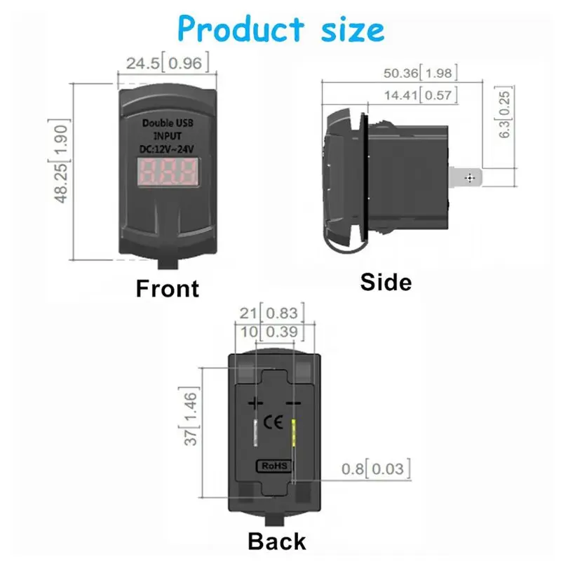 Quick Charge 3.0 Dual USB Rocker Switch QC 3.0 Fast Charger LED Voltmeter for Boats Car Truck Motorcycle Smartphone Tablet
Quick Charge 3.0 Dual USB Rocker Switch QC 3.0 Fast Charger LED Voltmeter for Boats Car Truck Motorcycle Smartphone Tablet
