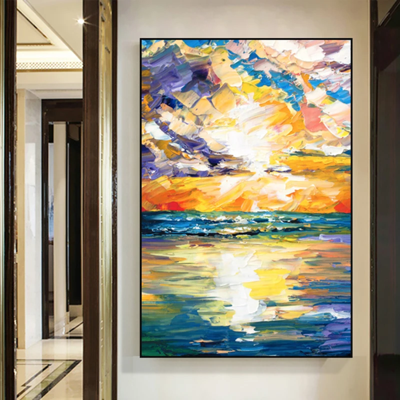 KOWELL 100% Handpainted Abstract Sunrise Oil Painting On Canvas Art Gift Home Decor Living Room Wall Art Frameless Picture
KOWELL 100% Handpainted Abstract Sunrise Oil Painting On Canvas Art Gift Home Decor Living Room Wall Art Frameless Picture
