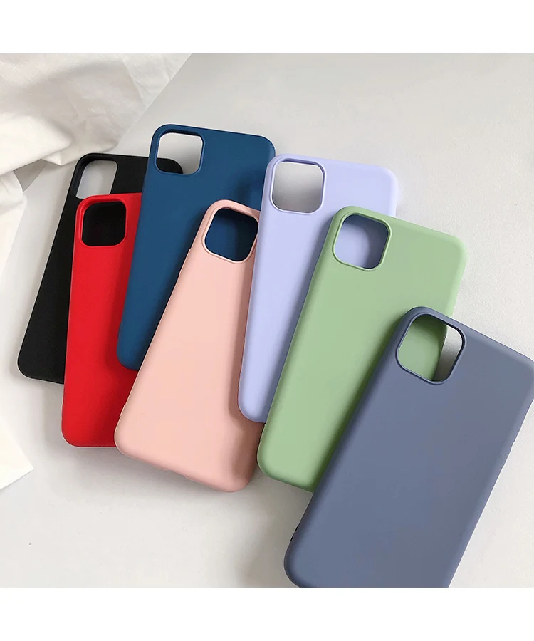 Мягкий силиконовый чехол для телефона iPhone 6 6s 7 8 Plus X XS max XR Apple 5 Max SE 11 Pro однотонные