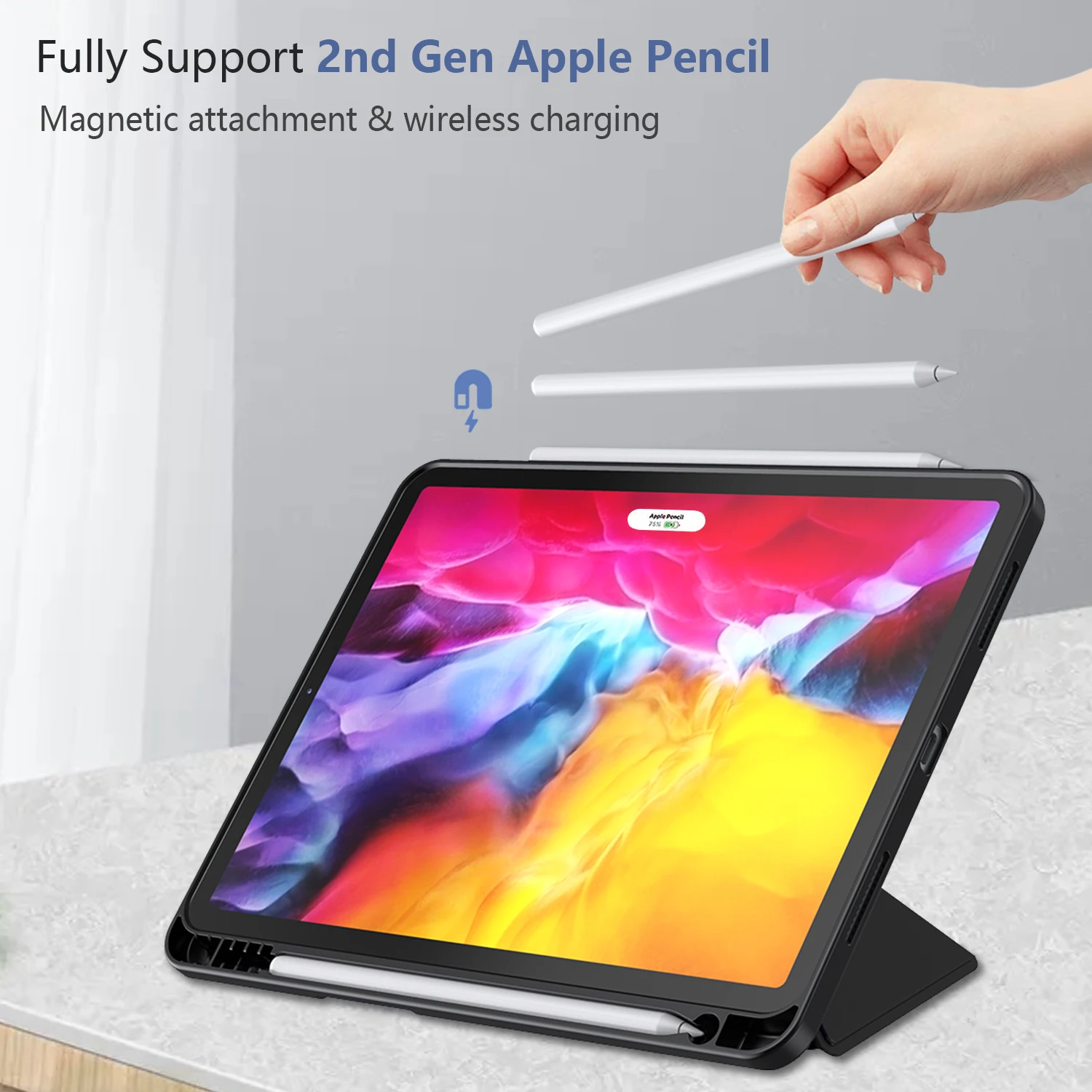 For iPad Pro 11 12.9 Case 2018/2020/2021 Release,Multi Angle Magnetic Back Cover for ipad Air 4 2020 Case With Pencil Holder
For iPad Pro 11 12.9 Case 2018/2020/2021 Release,Multi Angle Magnetic Back Cover for ipad Air 4 2020 Case With Pencil Holder