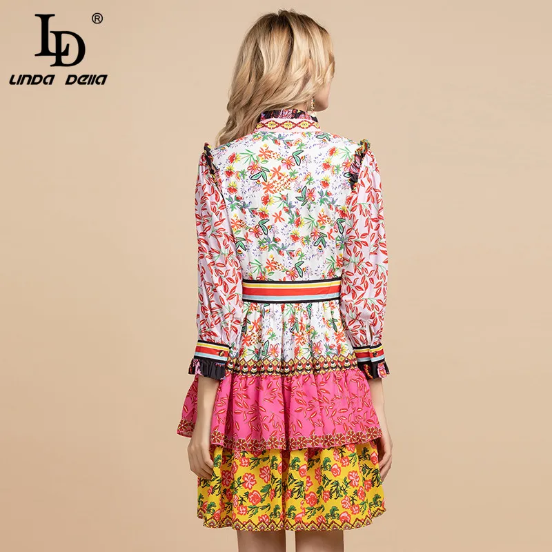 LD LINDA DELLA Summer Fashion Designer Vintage Dress Women's 3/4 Sleeve Gorgeous Tiered Floral Print Ruffles Short Elegant Dress
LD LINDA DELLA Summer Fashion Designer Vintage Dress Women's 3/4 Sleeve Gorgeous Tiered Floral Print Ruffles Short Elegant Dress