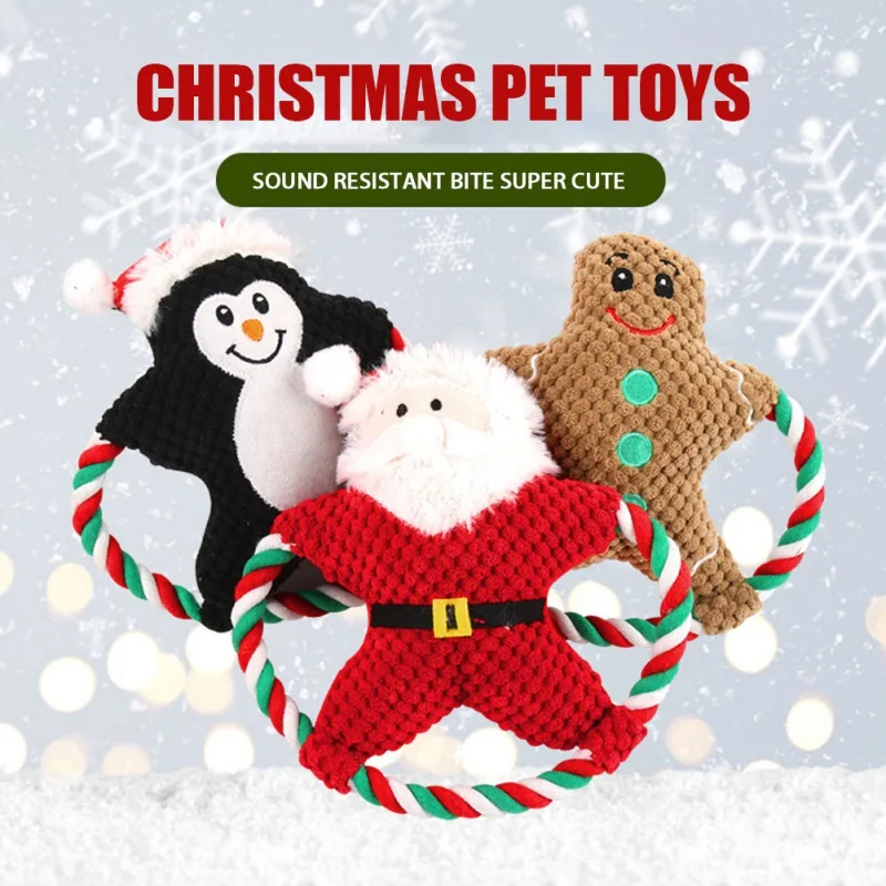 Christmas Dog Puppy Toy Pet Chew Toy Santa Claus Gingerbread Man Penguin Shape Squeaky Cleaning Teeth Toys for Small Dogs
Christmas Dog Puppy Toy Pet Chew Toy Santa Claus Gingerbread Man Penguin Shape Squeaky Cleaning Teeth Toys for Small Dogs