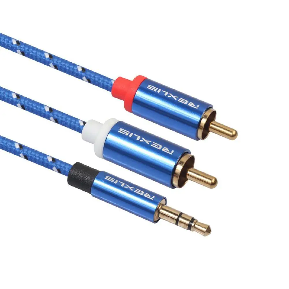 Kuulee 3.5 Mm To 2RCA Cable Male Converter AUX Auxiliary Stereo Audio Extension Wire For Amplifier Phone Edifer | Электроника