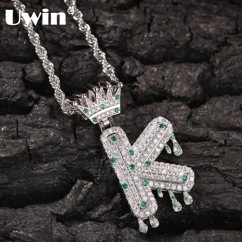 Uwin Hiphop Jewelry Water Drip Initial Letter Chain Necklace with Crown Hook Pendant Men&Women Cubic Zircon Hiphop Jewelry
Uwin Hiphop Jewelry Water Drip Initial Letter Chain Necklace with Crown Hook Pendant Men&Women Cubic Zircon Hiphop Jewelry