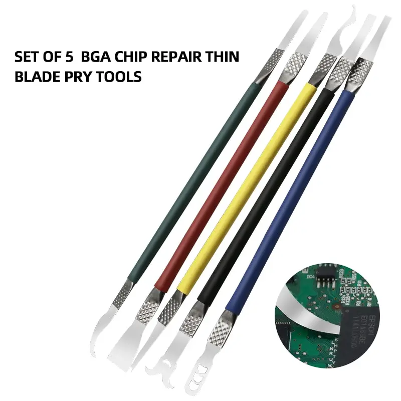 5 in 1 CPU Prying Knife Disassemble Mobile Phone Repair Chip Spatula Removing Glue Tool Hook Knife Scraper Stick Glue Scraper
5 in 1 CPU Prying Knife Disassemble Mobile Phone Repair Chip Spatula Removing Glue Tool Hook Knife Scraper Stick Glue Scraper