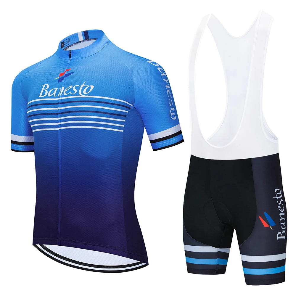 

2020 TEAM Banesto Cycling clothes 9D Gel pad Shorts Bike Jersey set Ropa Ciclismo Mens pro Maillot Culotte clothes