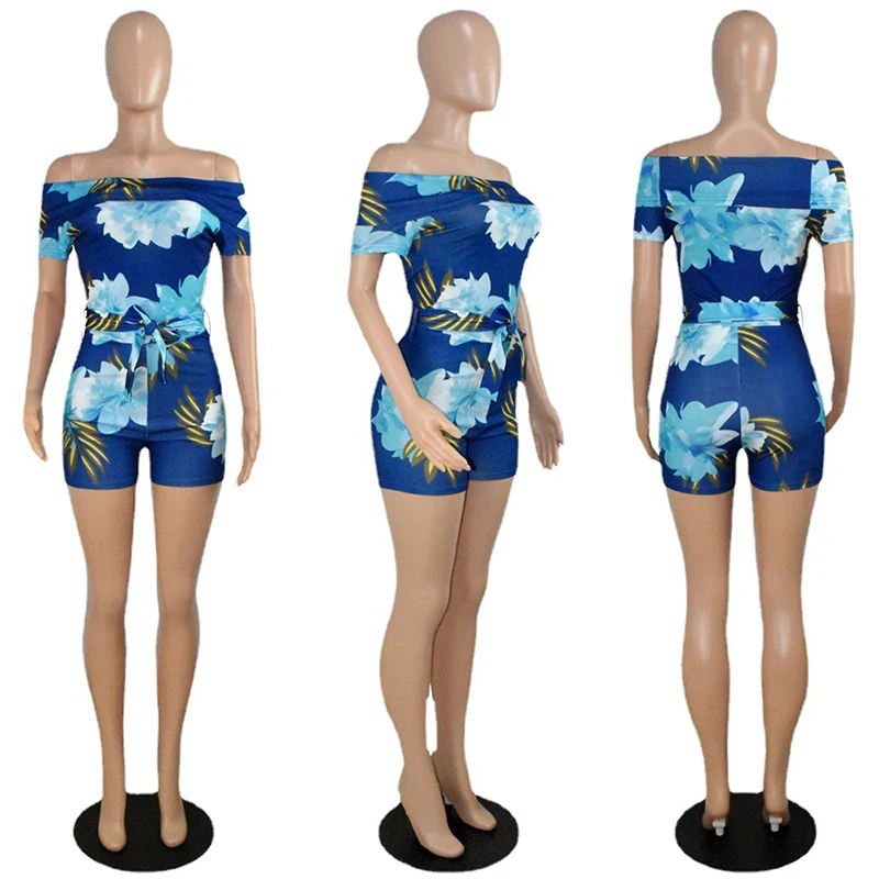 Sexy Floral Print Jumpsuits Women Off Shoulder High Waist Bodycon Rompers Women Casual Elegant Jumpsuit Female Blue LD2173 
Sexy Floral Print Jumpsuits Women Off Shoulder High Waist Bodycon Rompers Women Casual Elegant Jumpsuit Female Blue LD2173