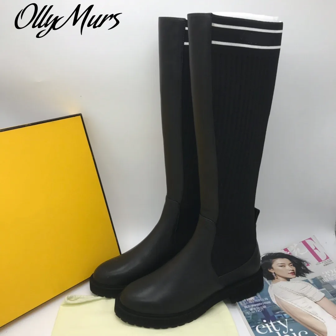 Ollymurs Large Size35-41 Women Platform Black Round Toe Boots Ladies Stretch Fabric Genuine Leather Boots Designer Shoes
Ollymurs Large Size35-41 Women Platform Black Round Toe Boots Ladies Stretch Fabric Genuine Leather Boots Designer Shoes
