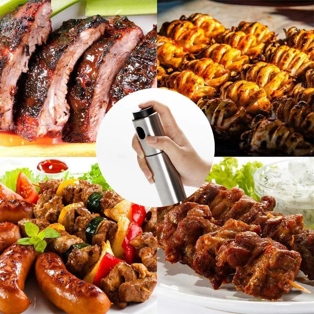 Stainless Steel Oil Vinegar Sprayer Dispenser Spraying Bottle Mist for Cooking Paste, Salads, BBQ, Grill, Set of 2(100ml)
Stainless Steel Oil Vinegar Sprayer Dispenser Spraying Bottle Mist for Cooking Paste, Salads, BBQ, Grill, Set of 2(100ml)