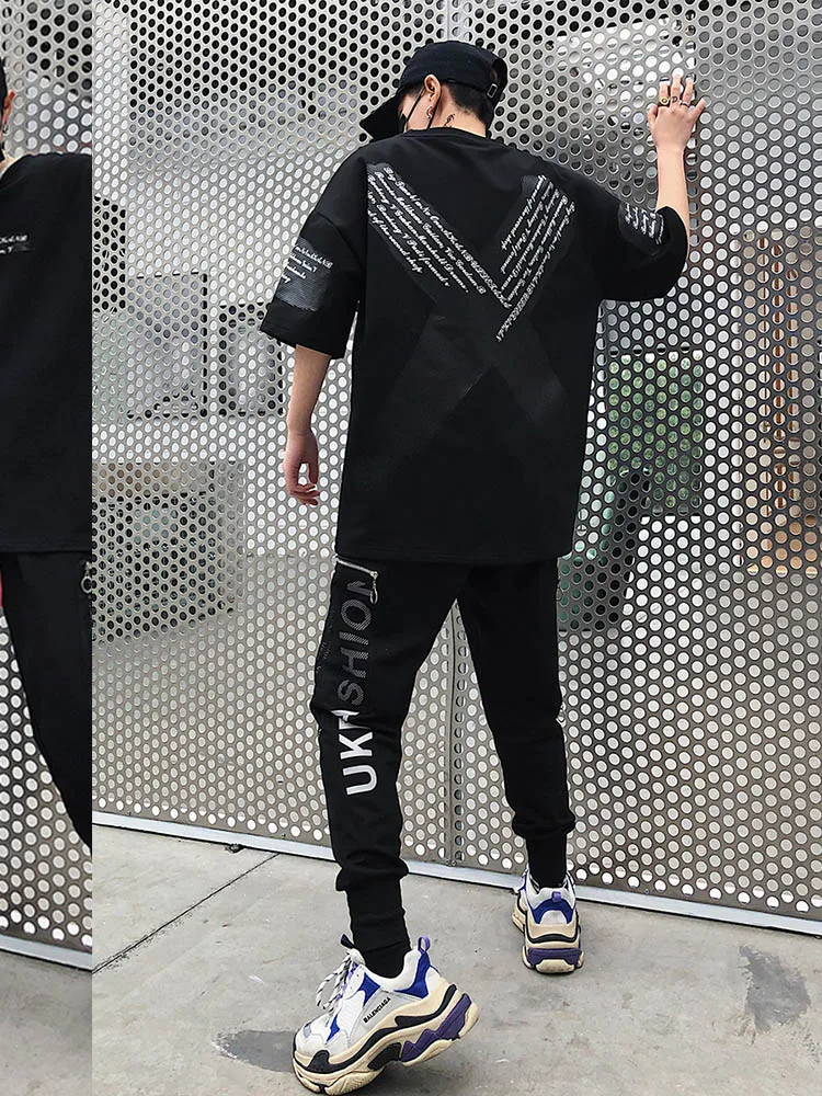 Summer 2020 new trendy young men's suit fashion two-piece set high-quality personality handsome casual pants + T-shirt
Summer 2020 new trendy young men's suit fashion two-piece set high-quality personality handsome casual pants + T-shirt