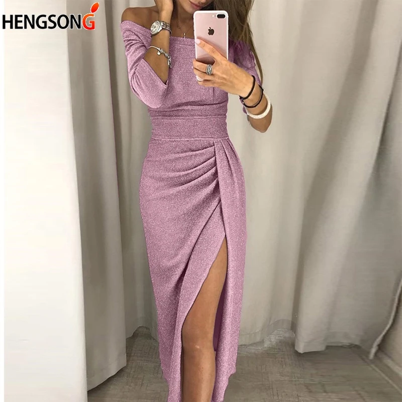 Off Shoulder Dress 2022 Autumn NEW Sexy Side Split Midi Dress Women Elegant Slash Neck Long Sleeve Dress Vestido 
Off Shoulder Dress 2022 Autumn NEW Sexy Side Split Midi Dress Women Elegant Slash Neck Long Sleeve Dress Vestido