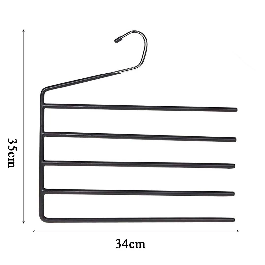 5 Layers Metal Hangers Slack/Trousers Pants Hangers Strong and Durable Anti-Rust Chrome Black Racks Wardrobe Storage Organizer
5 Layers Metal Hangers Slack/Trousers Pants Hangers Strong and Durable Anti-Rust Chrome Black Racks Wardrobe Storage Organizer
