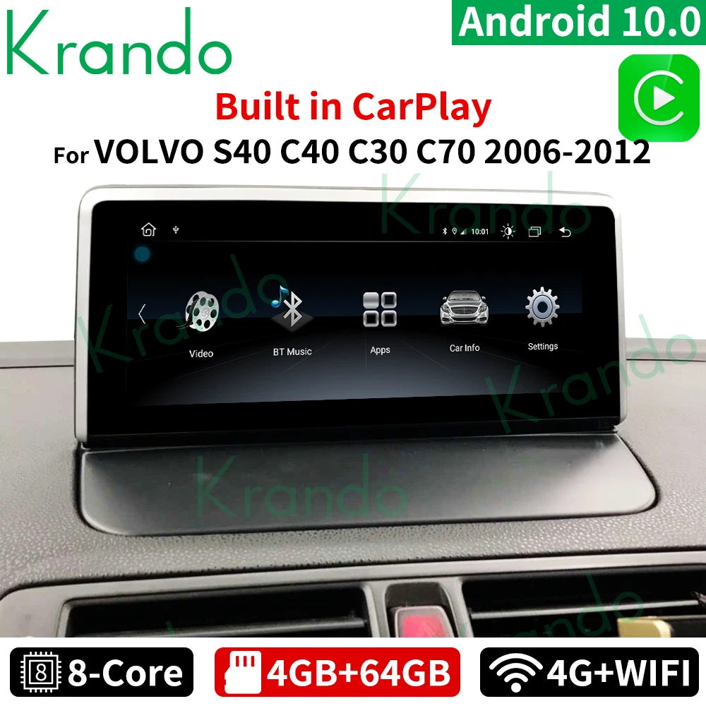 Krando Android 12.0 Multimedia Screen Navigation GPS Stereo For VOLVO S40 C40 C30 C70 V50 2006 - 2012 Car Radio Wireless Carplay
Krando Android 12.0 Multimedia Screen Navigation GPS Stereo For VOLVO S40 C40 C30 C70 V50 2006 - 2012 Car Radio Wireless Carplay