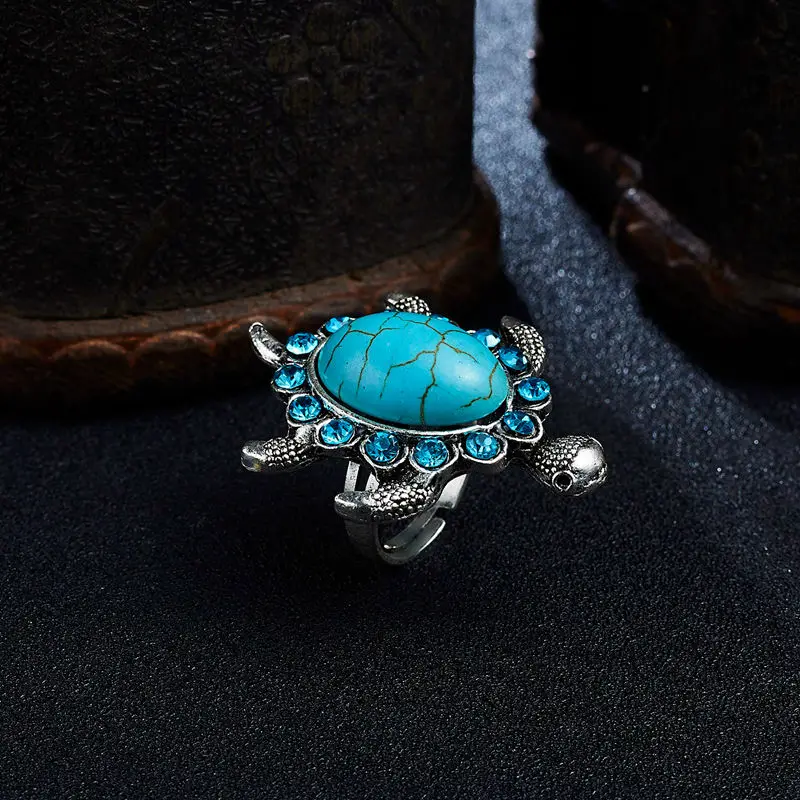 Rinhoo Vintage Sea Turtle Tortoise Finger Rings For Women Blue Rhinestone Adjustable Men Kids Open Ring Fashion Jewelry Gift
Rinhoo Vintage Sea Turtle Tortoise Finger Rings For Women Blue Rhinestone Adjustable Men Kids Open Ring Fashion Jewelry Gift