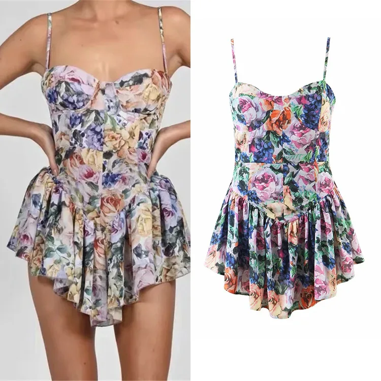 Dresses for Women Bohemian Style Sweet Suspender Dress Summer Women's High-waisted Thin Ruffled Skirt Mini Dress
Dresses for Women Bohemian Style Sweet Suspender Dress Summer Women's High-waisted Thin Ruffled Skirt Mini Dress
