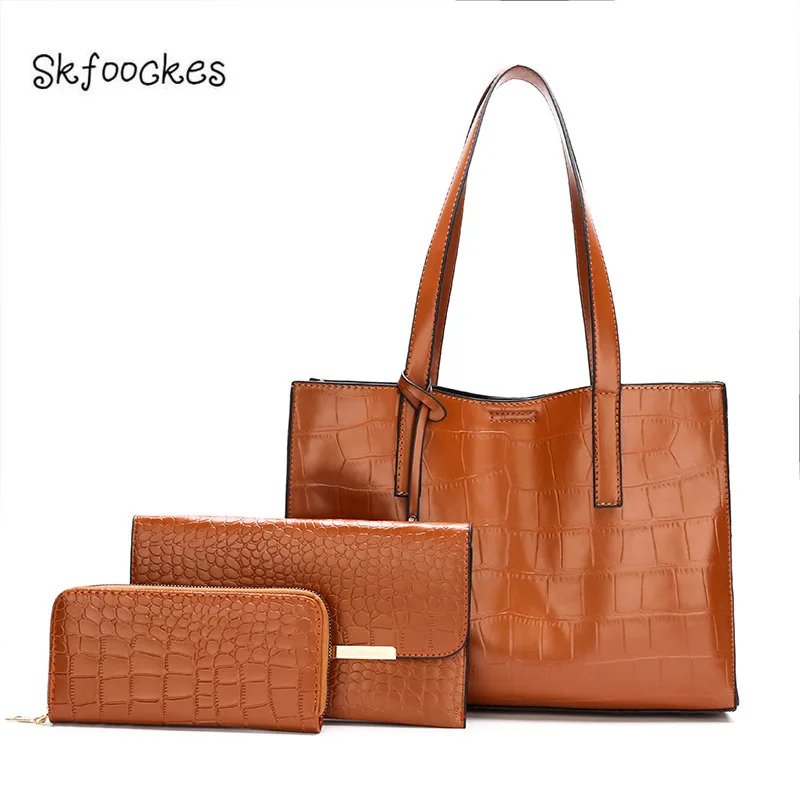 Skfoockes 3-piece Women's Bag Spring 2021 New Solid Color Fashion Crocodile Pattern Handbag Trendy Shoulder Bag
Skfoockes 3-piece Women's Bag Spring 2021 New Solid Color Fashion Crocodile Pattern Handbag Trendy Shoulder Bag