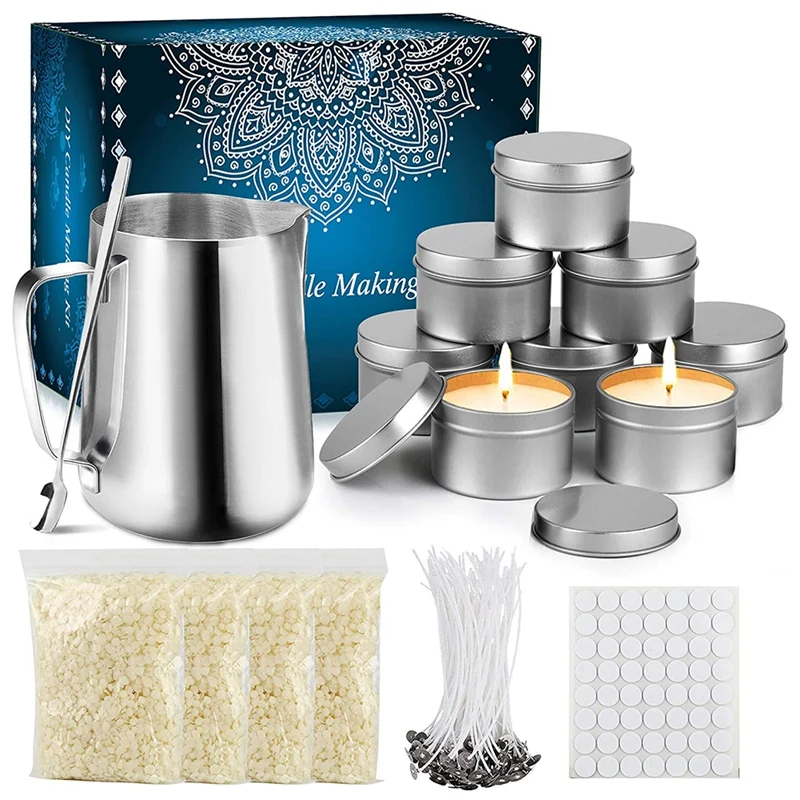 Candle Making Kit Supplies, DIY Candle Craft Tools Candle Tins, Stainless Pouring Pot, Candle Wicks, Sticker And Spoon
Candle Making Kit Supplies, DIY Candle Craft Tools Candle Tins, Stainless Pouring Pot, Candle Wicks, Sticker And Spoon