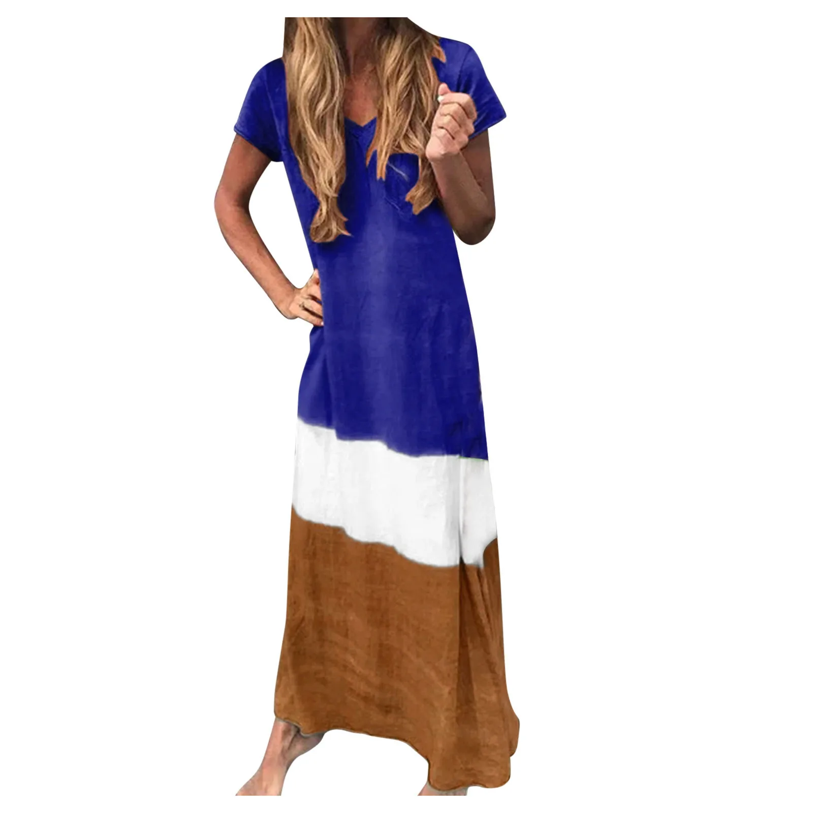 Vintage Dress Women Plus Size Daily Tie-dyed Color Block Loose V Neck Short Sleeve Dress Large Size Dress Elegant 2021
Vintage Dress Women Plus Size Daily Tie-dyed Color Block Loose V Neck Short Sleeve Dress Large Size Dress Elegant 2021