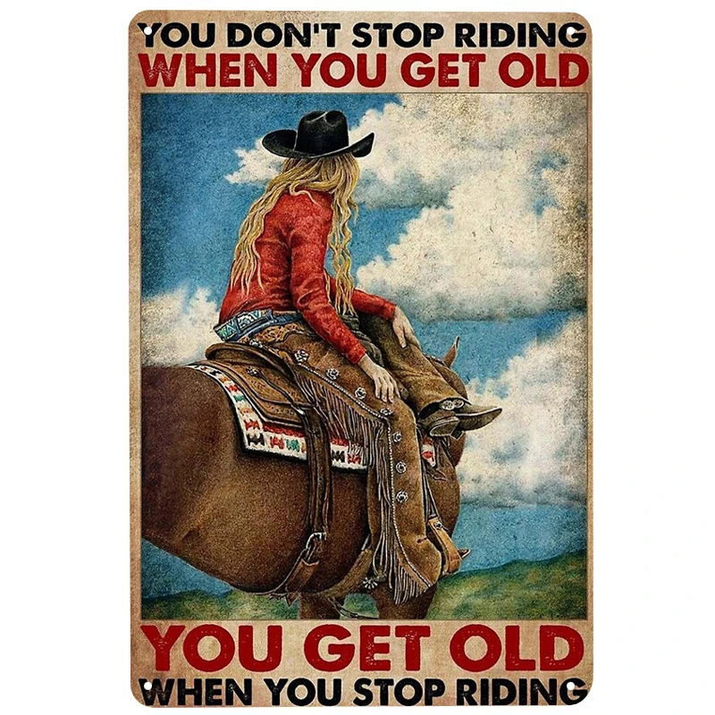 Cowgirl Riding Horse printed Metal Signs Retro Tin Signs Funny Poster Decor for Bar Pub Club Decoration for Living Room Home
Cowgirl Riding Horse printed Metal Signs Retro Tin Signs Funny Poster Decor for Bar Pub Club Decoration for Living Room Home