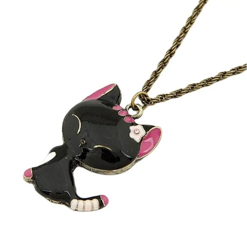 Lovely Black Enamel Smiling Cat Animal Necklace Sweater Long Chain Pendant for Girl Female Gift
Lovely Black Enamel Smiling Cat Animal Necklace Sweater Long Chain Pendant for Girl Female Gift