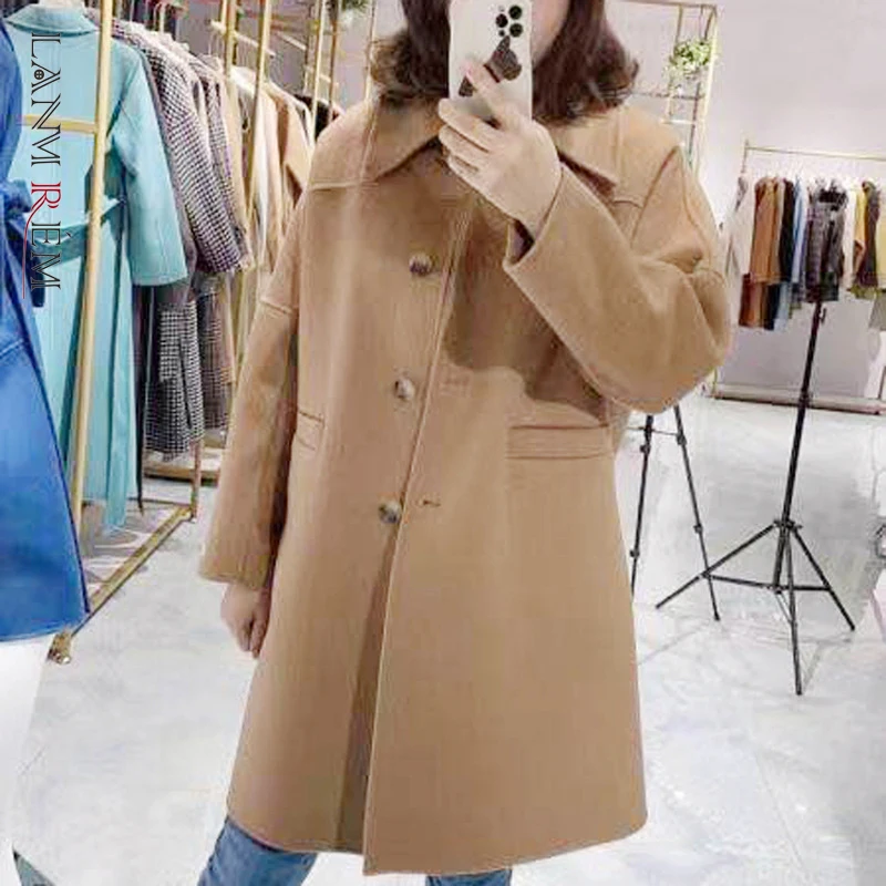 LANMREM 2021 Autumn Winter Handmade Double-sided Wool Coat Women Single Breasted Solid Color Straight Coats Female Fashion 2W873
LANMREM 2021 Autumn Winter Handmade Double-sided Wool Coat Women Single Breasted Solid Color Straight Coats Female Fashion 2W873