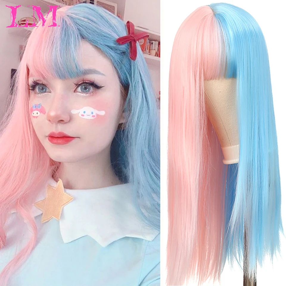 LM Blue Pink Lolita Wigs Ombre Long Straight Cosplay Wigs Synthetic Hair Wigs Heat Resistant For Women American Style
LM Blue Pink Lolita Wigs Ombre Long Straight Cosplay Wigs Synthetic Hair Wigs Heat Resistant For Women American Style