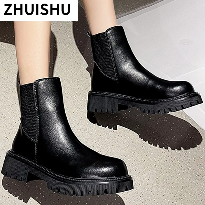 Женские эластичные ботинки на платформе, повседневные ботинки на толстом каблуке, с круглым носком, на квадратном каблуке, осень 2021
Женские эластичные ботинки на платформе, повседневные ботинки на толстом каблуке, с круглым носком, на квадратном каблуке, осень 2021
