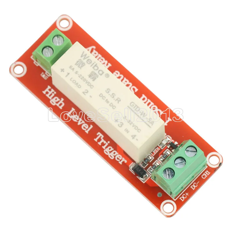 DC 5V 220V 5A 1 Channel SSR Solid State Relay Module High Low Level Trigger Switching Transistor Board For Arduino Uno R3
DC 5V 220V 5A 1 Channel SSR Solid State Relay Module High Low Level Trigger Switching Transistor Board For Arduino Uno R3