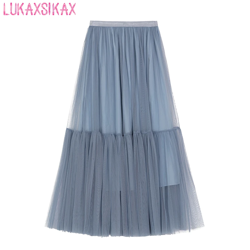 2020 New Spring Summer Women Skirt Korean Fashion High Waist Mesh Tulle Skirt Elegant Big Hem Slim Pleated Long Skirt
2020 New Spring Summer Women Skirt Korean Fashion High Waist Mesh Tulle Skirt Elegant Big Hem Slim Pleated Long Skirt