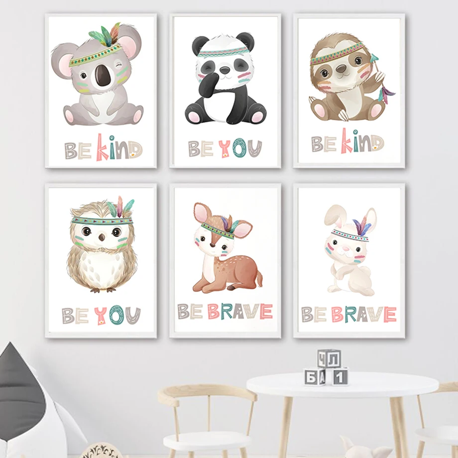 Panda Deer Owl Koala Bunny Feather Nursery Wall Art Canvas Painting Nordic Posters And Prints Wall Pictures Kids Baby Room Decor
Panda Deer Owl Koala Bunny Feather Nursery Wall Art Canvas Painting Nordic Posters And Prints Wall Pictures Kids Baby Room Decor