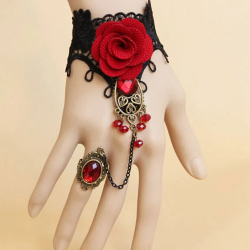 Hot sale 1 Pcs Steampunk Vampire Black Lace Rose Bracelets Vintage Gothic Butterfly Bracelet For woman
Hot sale 1 Pcs Steampunk Vampire Black Lace Rose Bracelets Vintage Gothic Butterfly Bracelet For woman